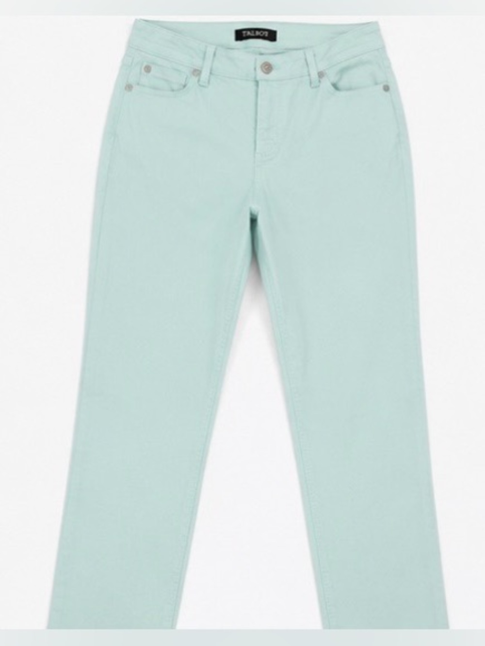 Talbots Flawless Five Pocket Slim Ankle Pants Mint Green Petite 8P